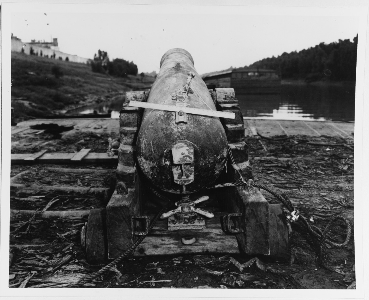 8 Inch Gun, Union Gunboat CAIRO salvaged in Yazoo River
