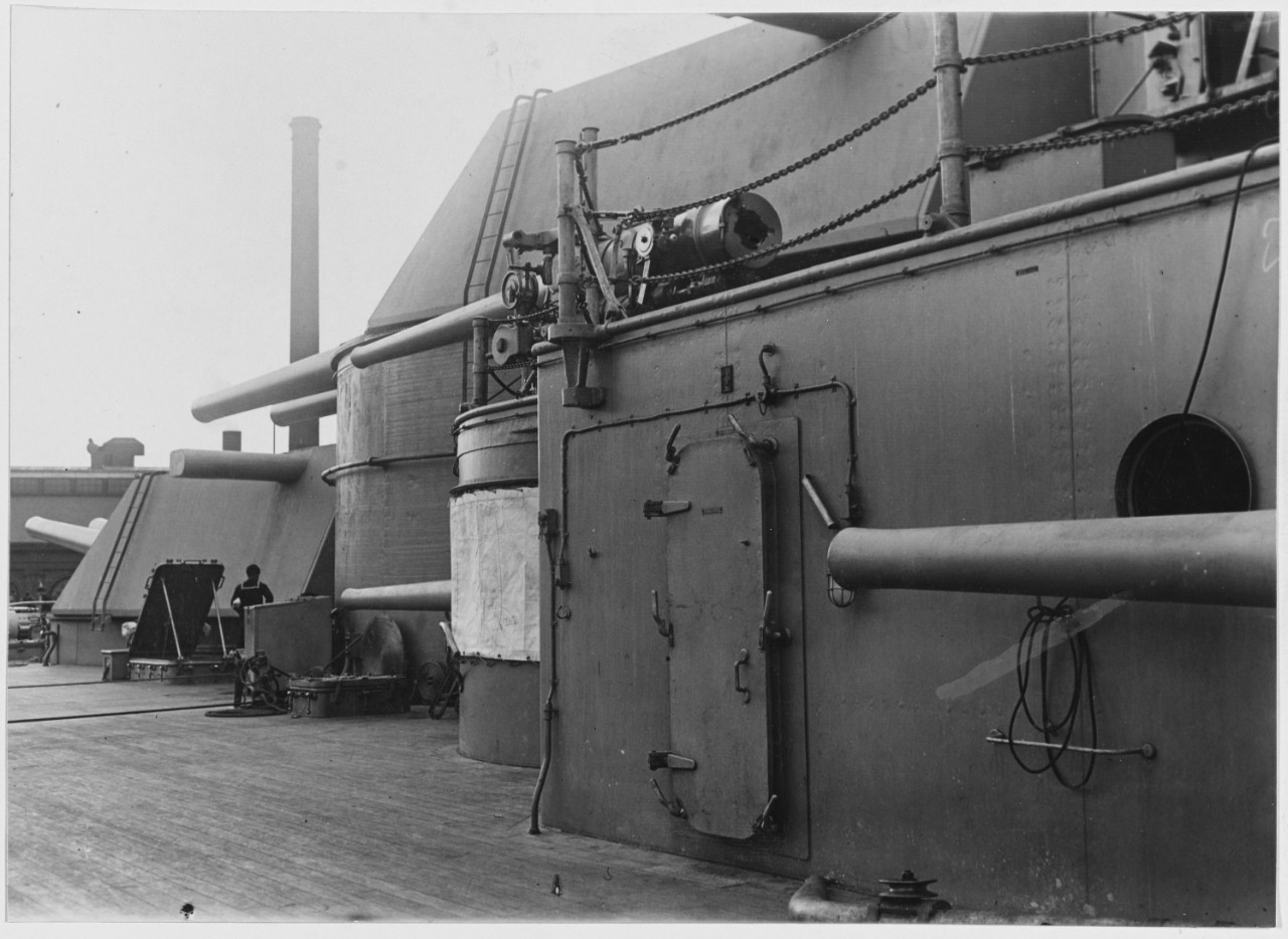 Five inch guns on the USS IDAHO