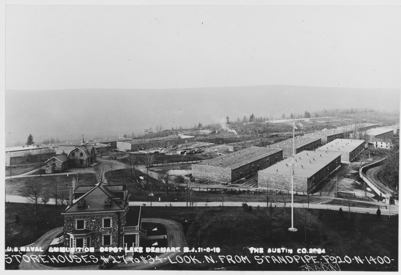 USN Ammunition Depot, Lake Denmark, New York. Storehouses #27 to #34. 11/8/1918