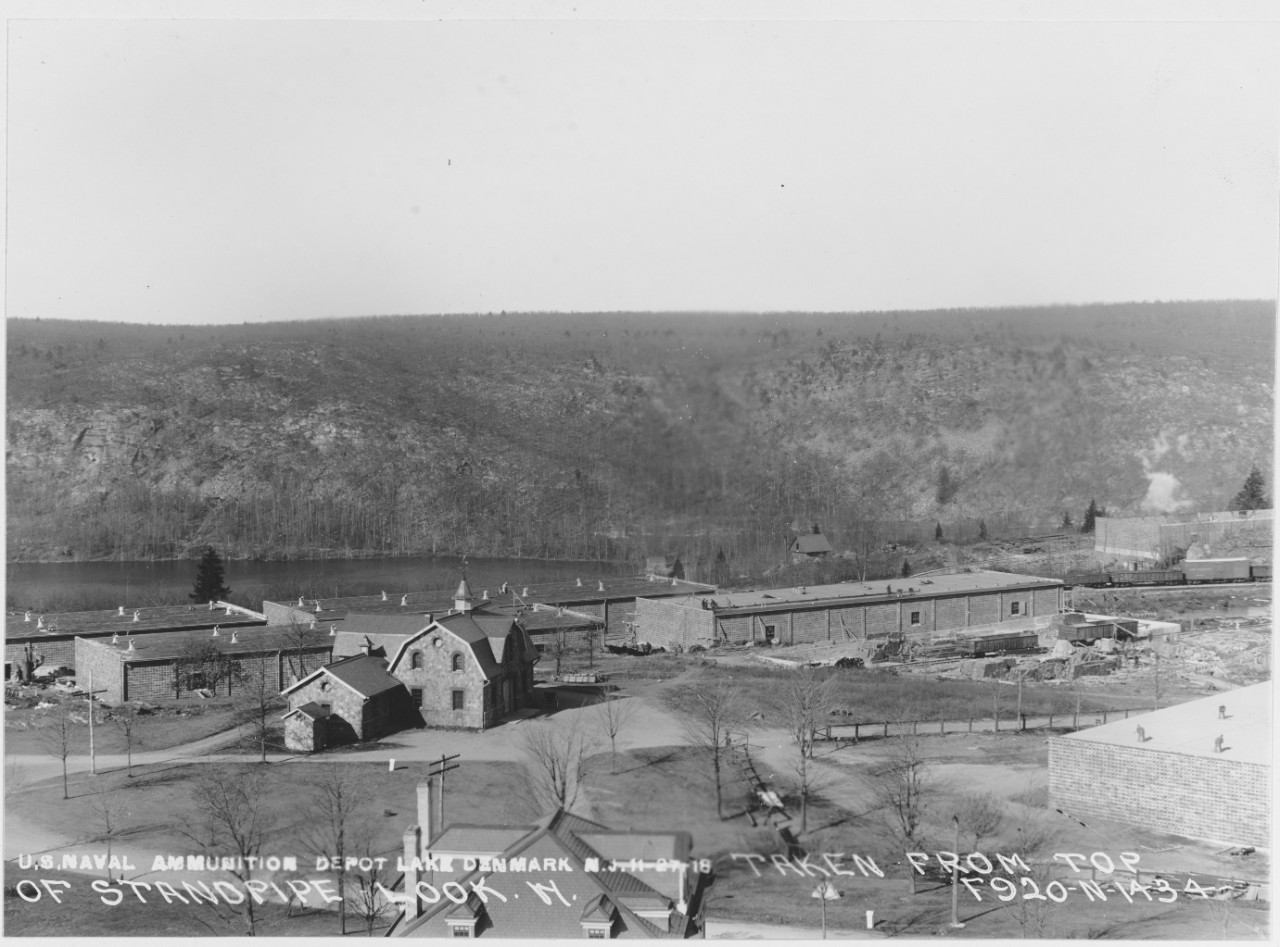 USN Ammunition Depot, Lake Denmark, New Jersey. Taken from top of Standpipe, looking North. 11/27/1918