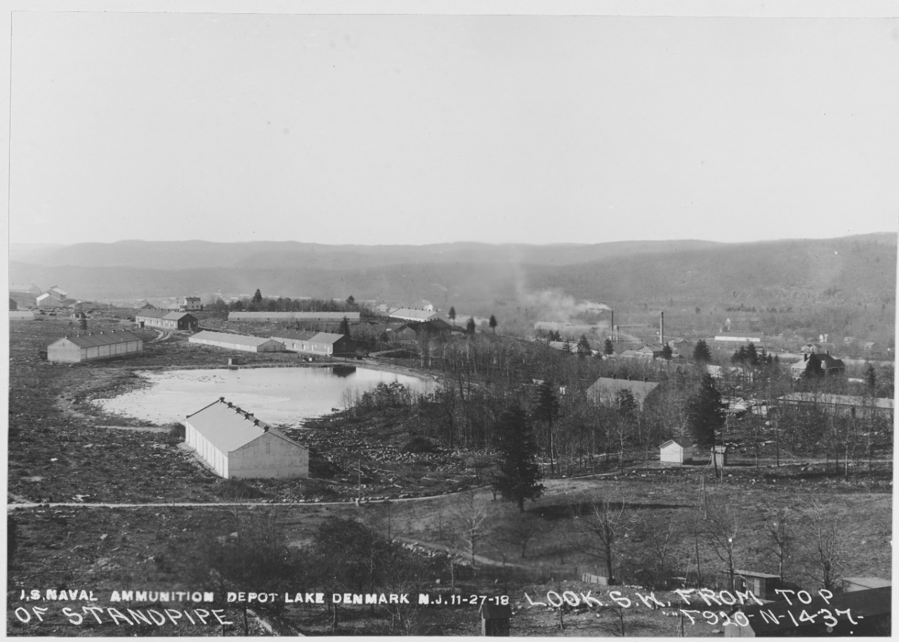 USN Ammunition Depot, Lake Denmark, New Jersey. Taken from top of Standpipe, looking Southwest. 11/27/1918
