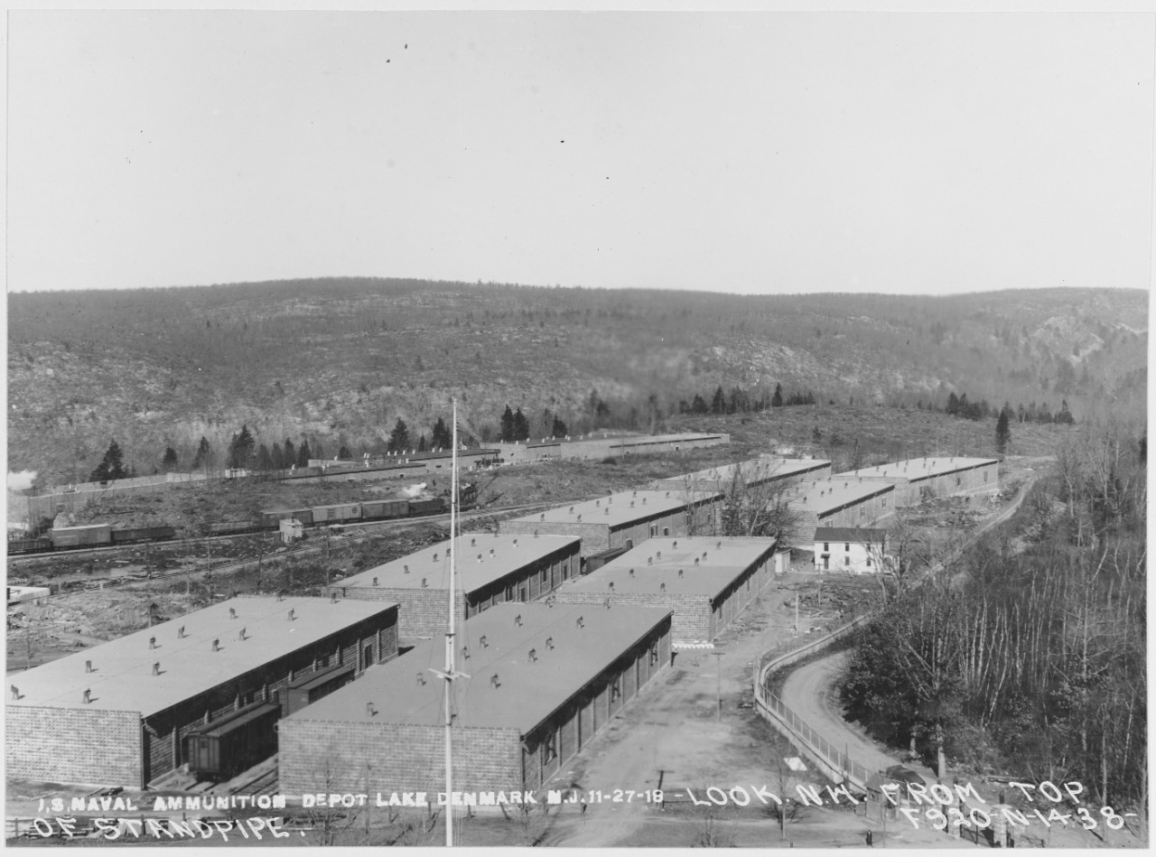 USN Ammunition Depot, Lake Denmark, New Jersey. Taken from top of Standpipe, looking Northwest. 11/27/1918