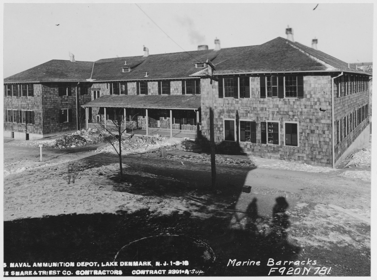 USN Ammunition Depot, Lake Denmark, New Jersey. Marine Barracks.  1/3/1918