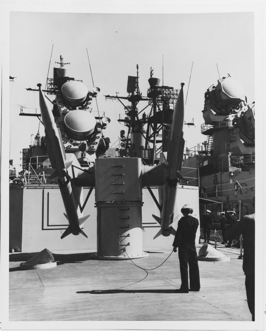 Terrier Missile aboard DLG's tied up at San Diego Harbor, California.  5/19/1961