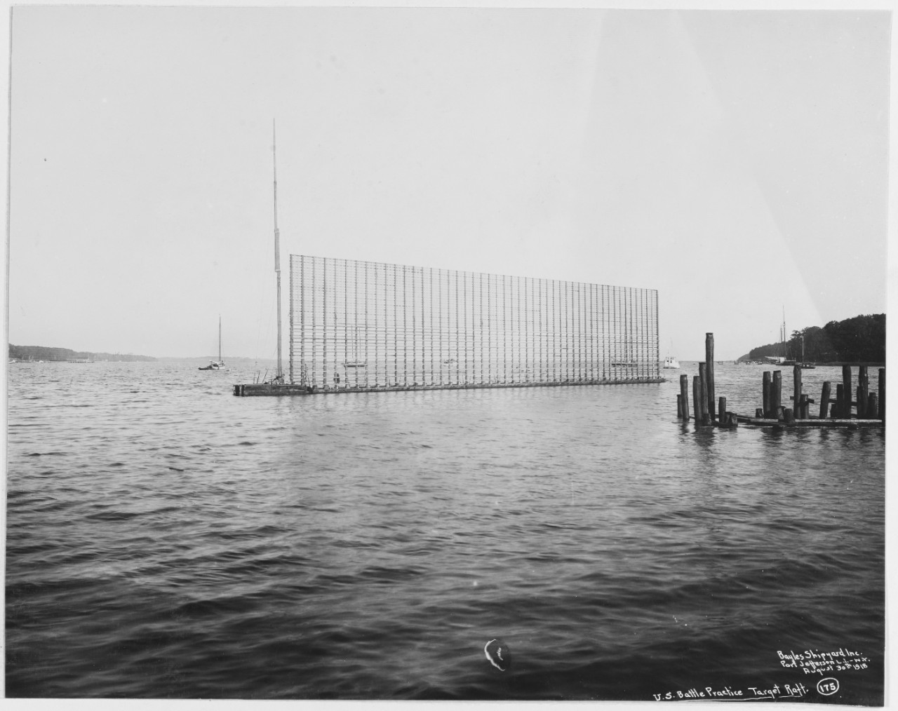 U.S. Battle Practice Target Raft Bayles Shipyard Inc., Port Jefferson, Long Island, New  York. 8/30/1918