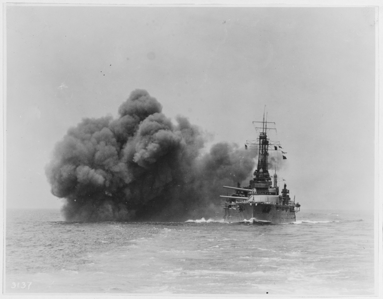 USS OKLAHOMA. 4th Salvo. June 20, 1920