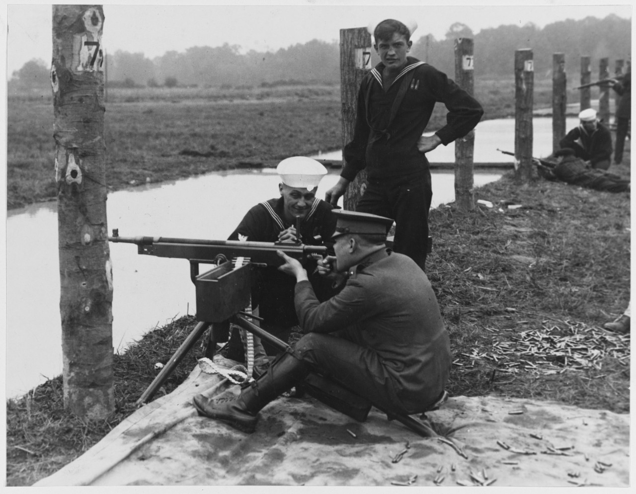 Navy Rifle Range, Caldwell, New Jersey. Machine Gun practice