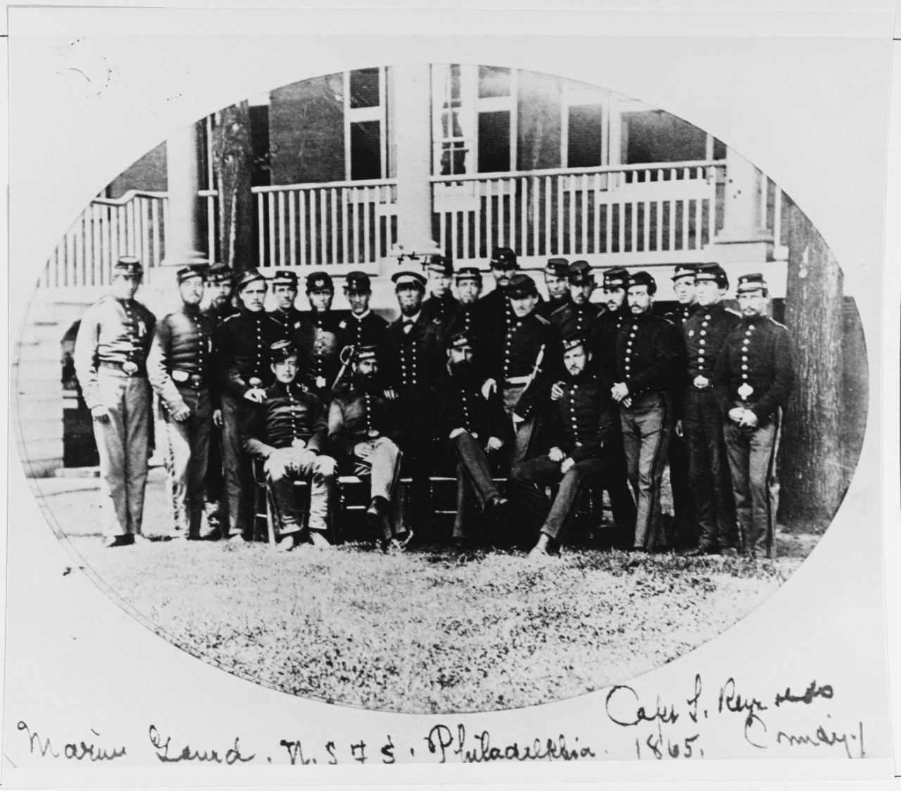 Marine Guard N.S.F.S. Philadelphia Capt L. Reynolds, Commanding. 1865