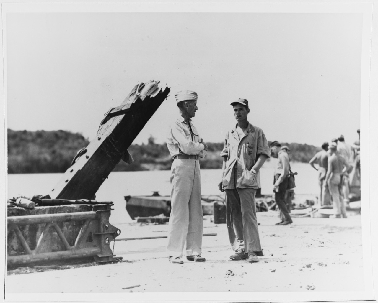ADM R.A. Spruance, ComFifth Fleet, Naval Base "Piti", Apra Harbor, Guam, 31 July 1944