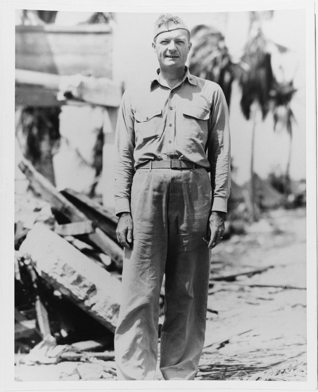CAPT E.P. Forrestel USN at Naval Base "Piti", Apra Harbor, Guam, 31 July 1944