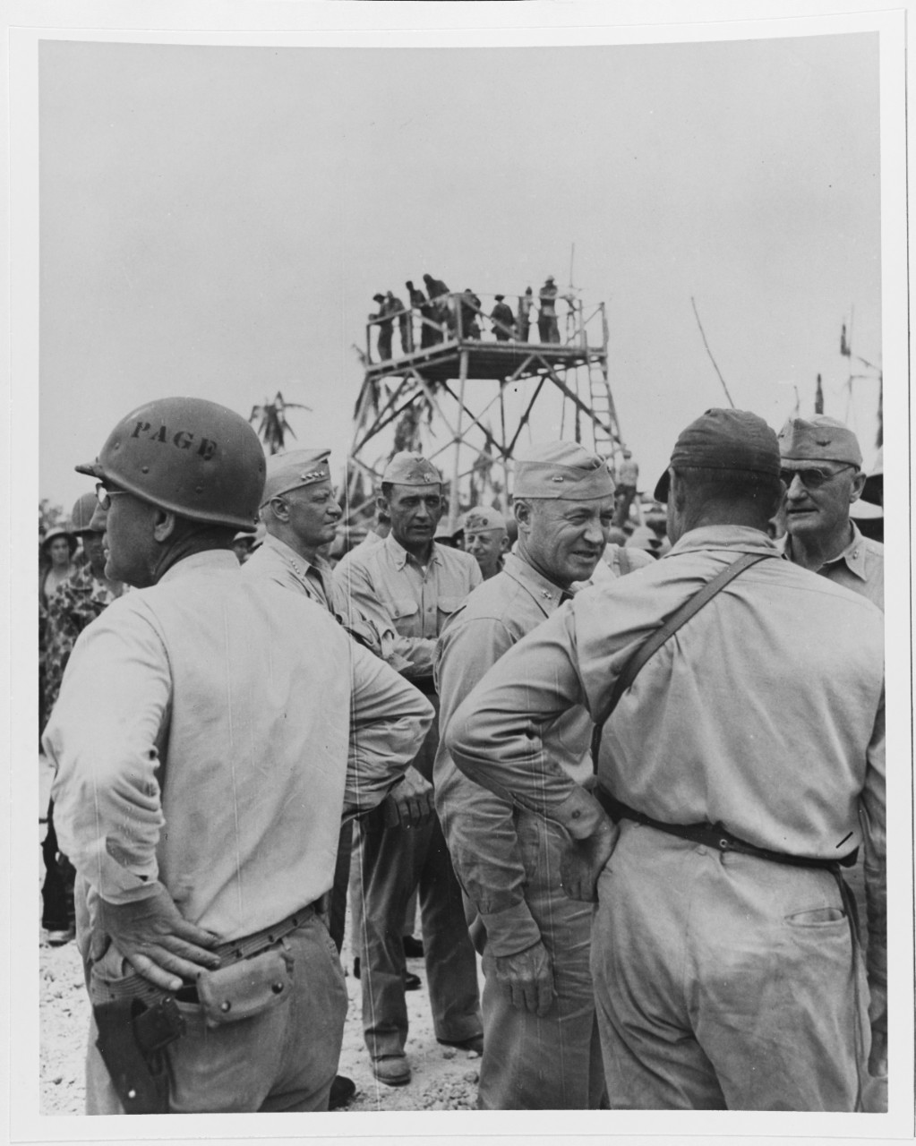 ADM C.W. Nimitz, Cincpac, inspected Betio Island, 27 Nov. 1943