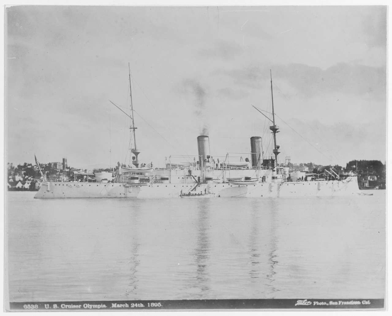 USS OLYMPIA (C-6) (1895-1922) off Mare Island Navy Yard