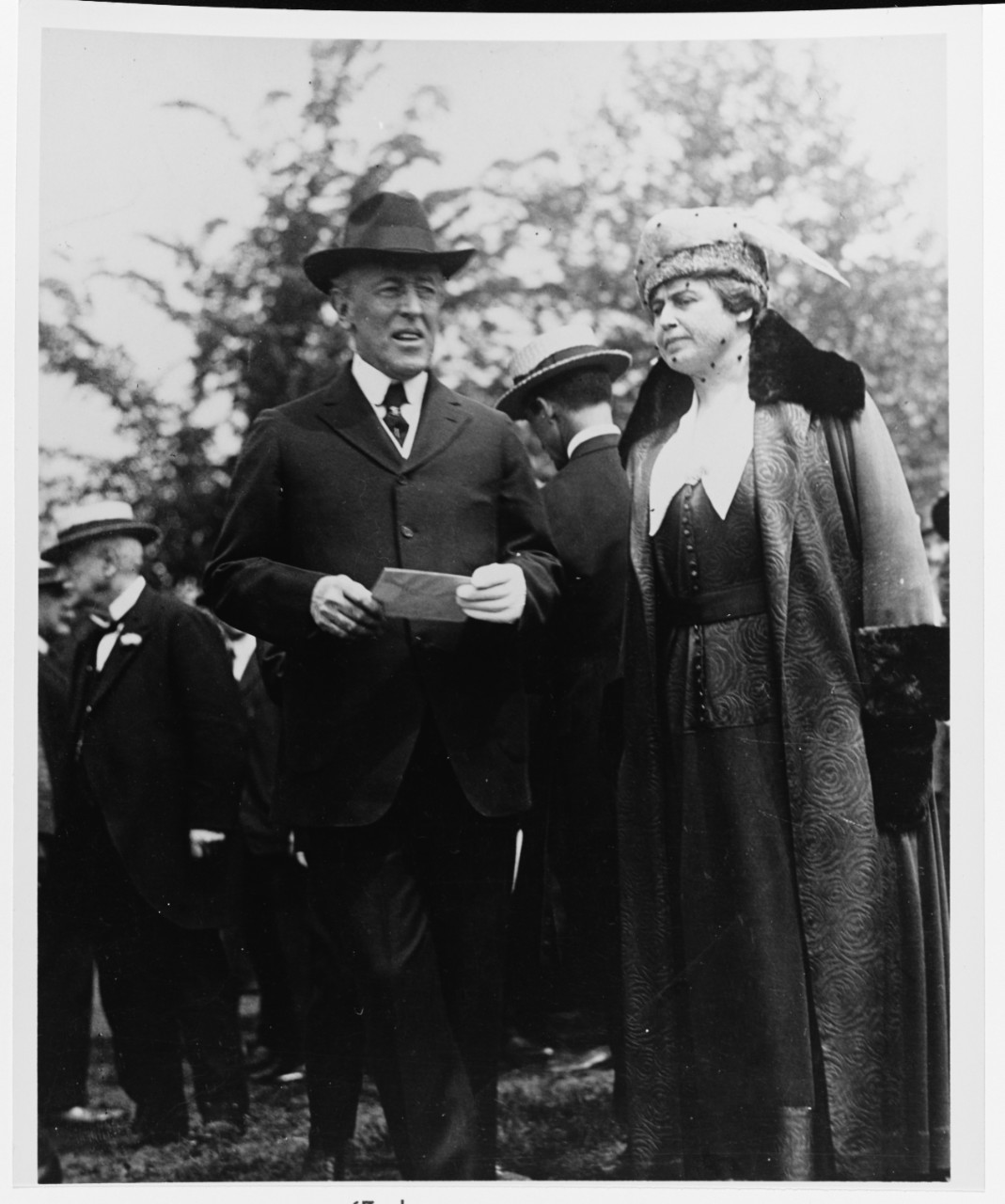 President Woodrow Wilson and Mrs. Wilson. 