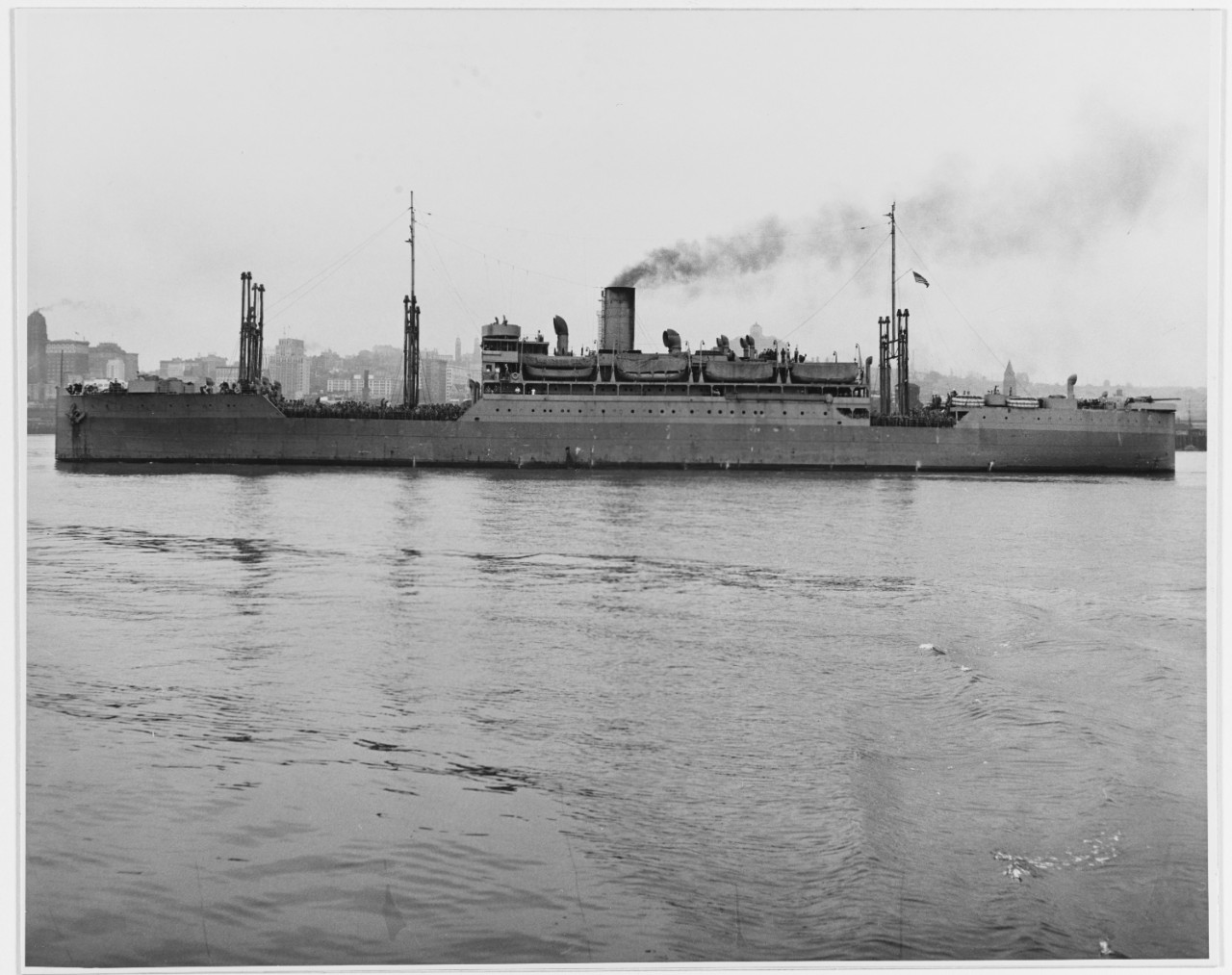 USS SAINT MIHIEL (AP-32), broadside view, port side