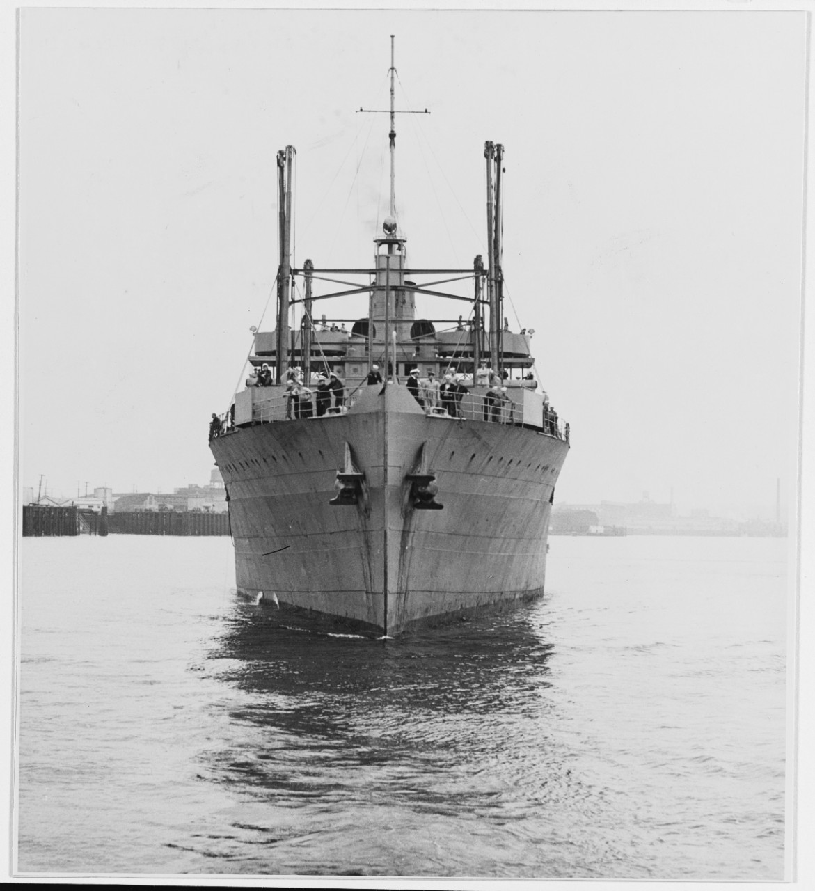 USS SAINT MIHIEL (AP-32), bow-on view