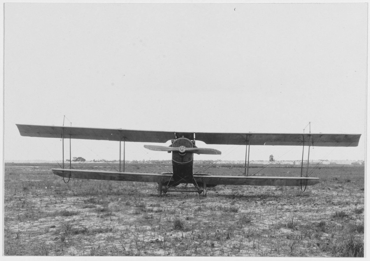 Curtiss JN-4H airplane (Bu. no. 3221), forward view