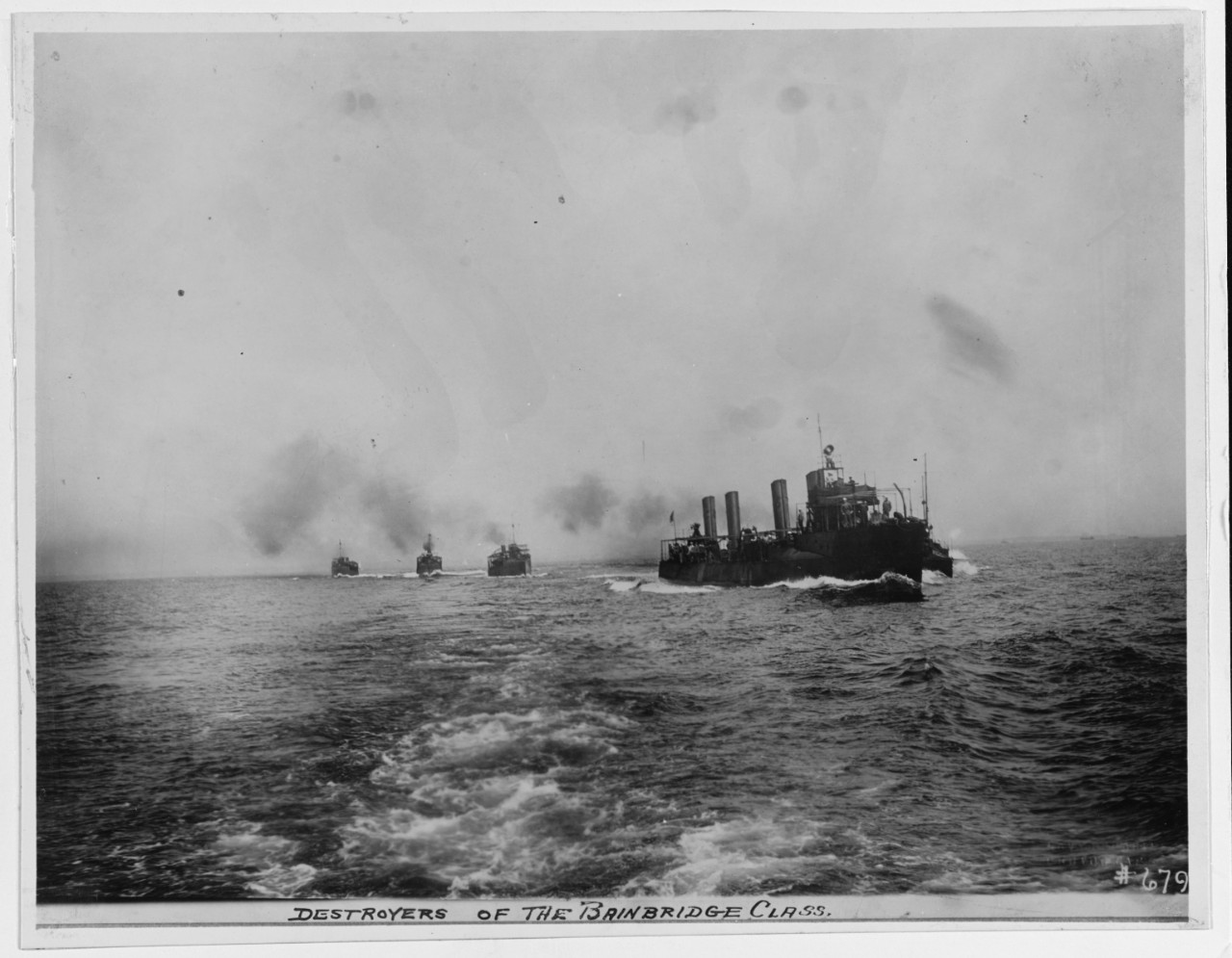 Photo #: NH 45793  Destroyer leading Torpedo Boats during maneuvers, circa 1903