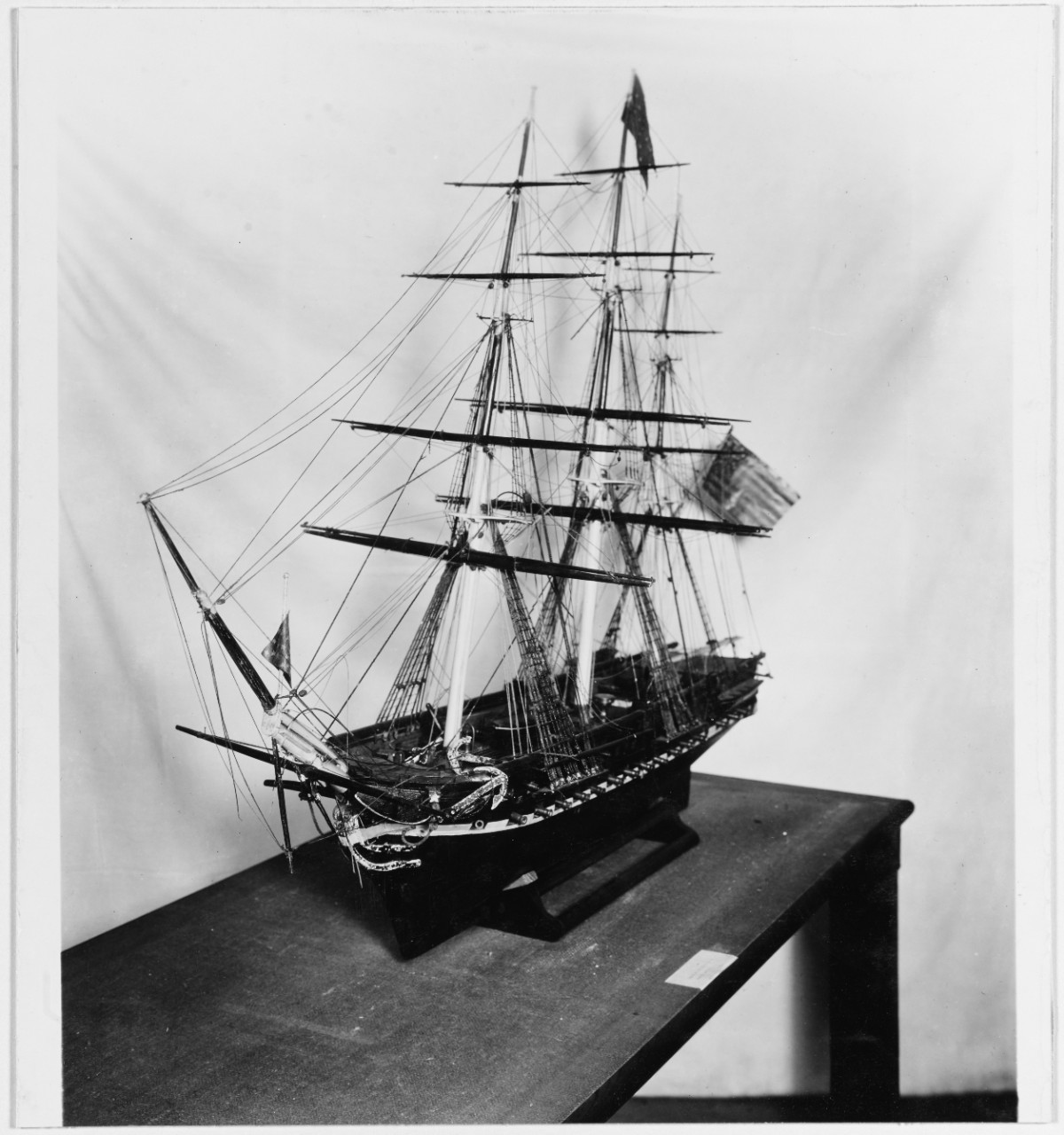 "USS MOBILE," Model of a large frigate. 