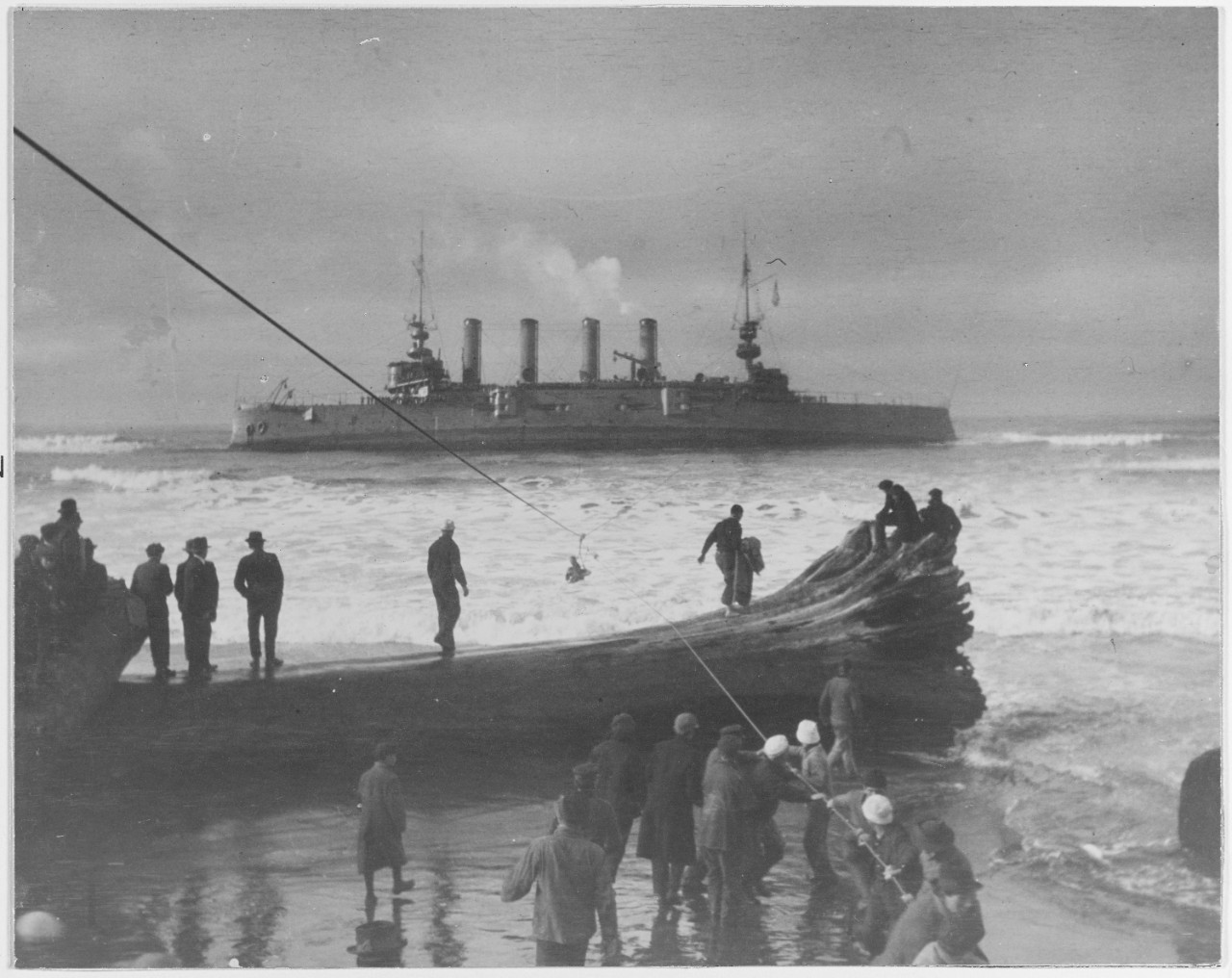 Photo #: NH 46149  Stranding of USS Milwaukee, 13 January 1917