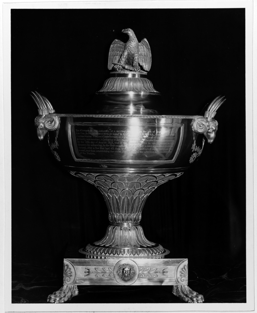 Photo #: NH 48964  Silver urn presented to Captain Isaac Hull, USN,