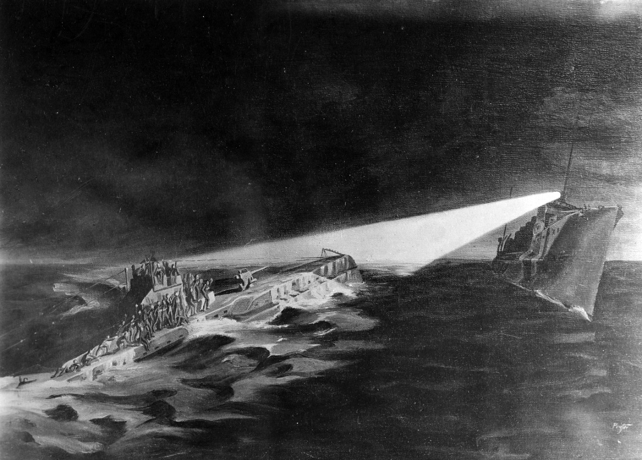 USS DAVIS (DD-65) rescuing the crew of U-103