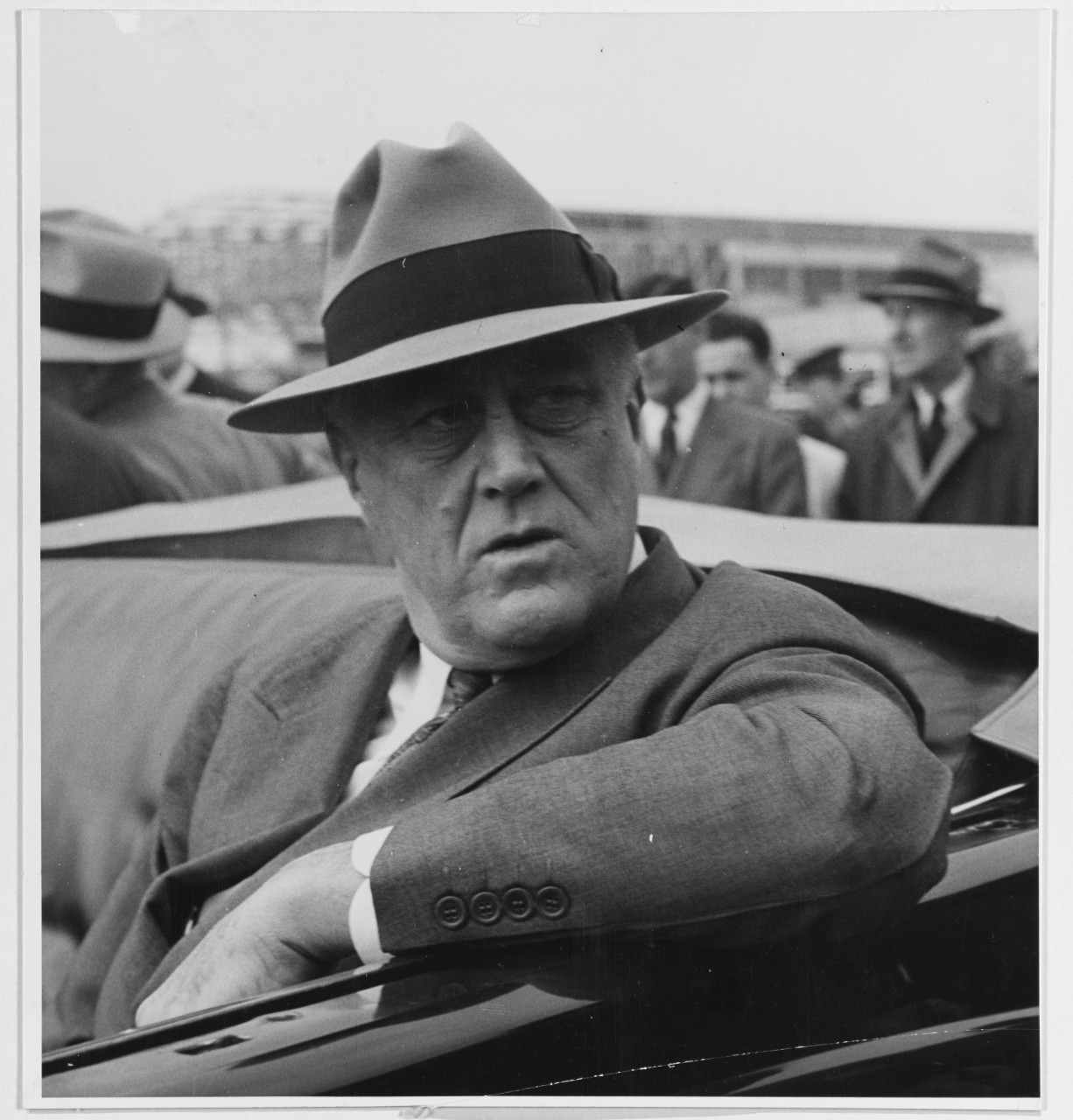 President Franklin Delano Roosevelt in a car