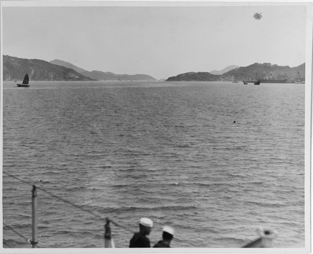 View of Hong Kong harbor entrance, circa 1932