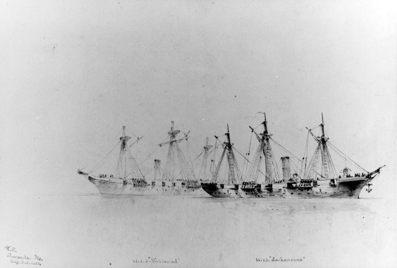 USS LACKAWANNA (1863-1885) and USS RICHMOND (1860-1919)