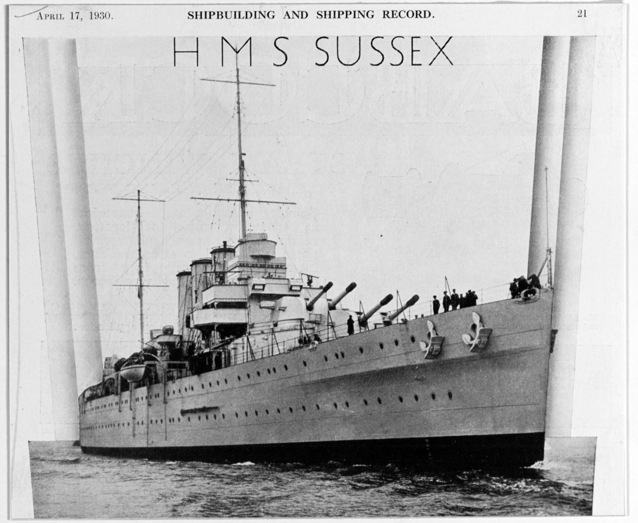 SUSSEX (British heavy cruiser, 1928-1950)
