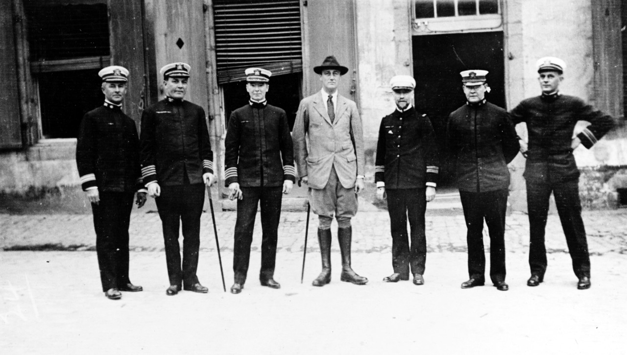 Assistant Secretary of Navy Franklin D. Roosevelt and Naval Officers.