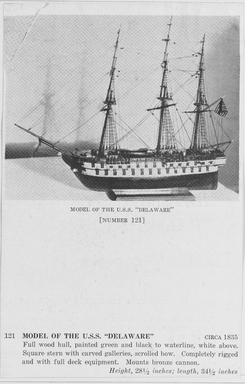 "DELAWARE " U.S. S. (Model) purchased from New York Public Library, 1934.