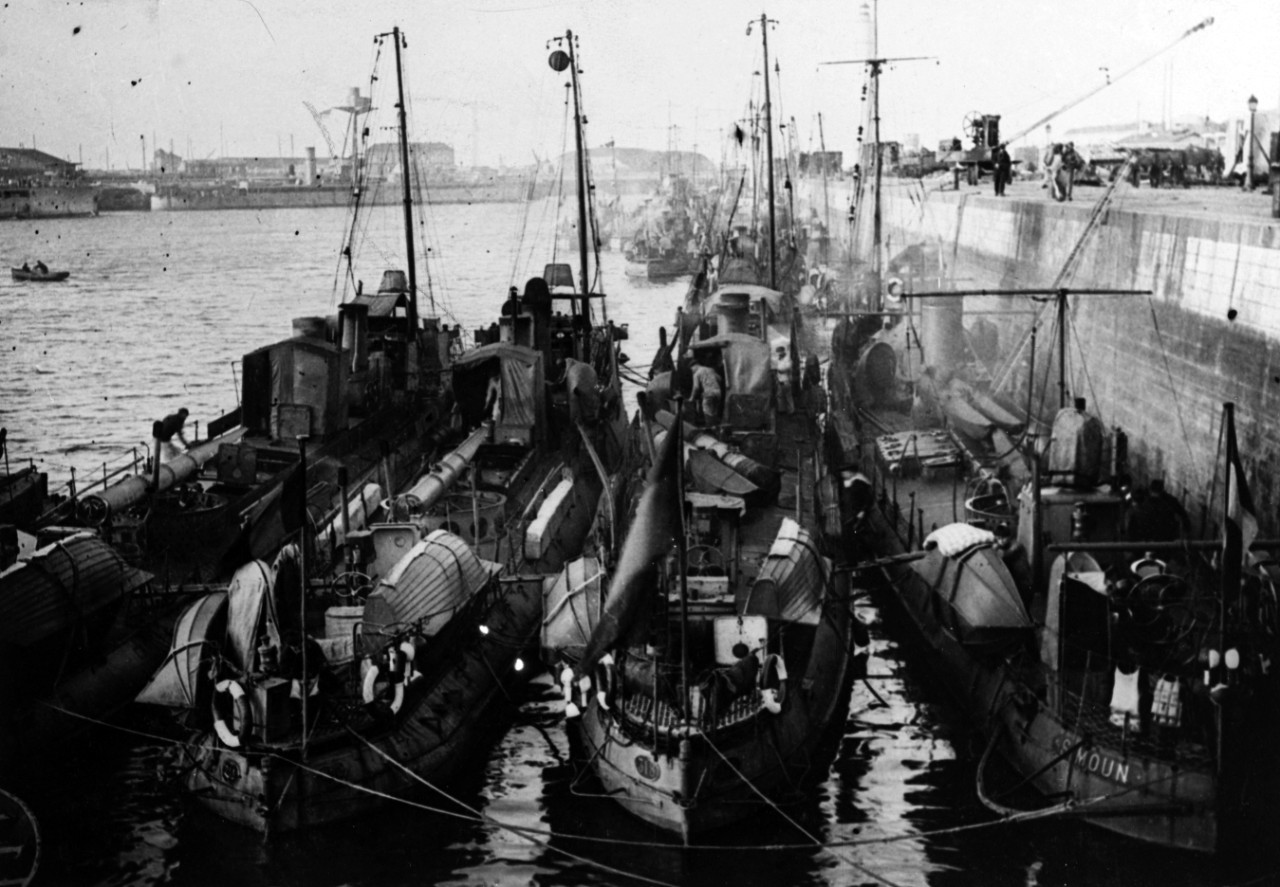 French and British Warships at Dunkirk about 1916