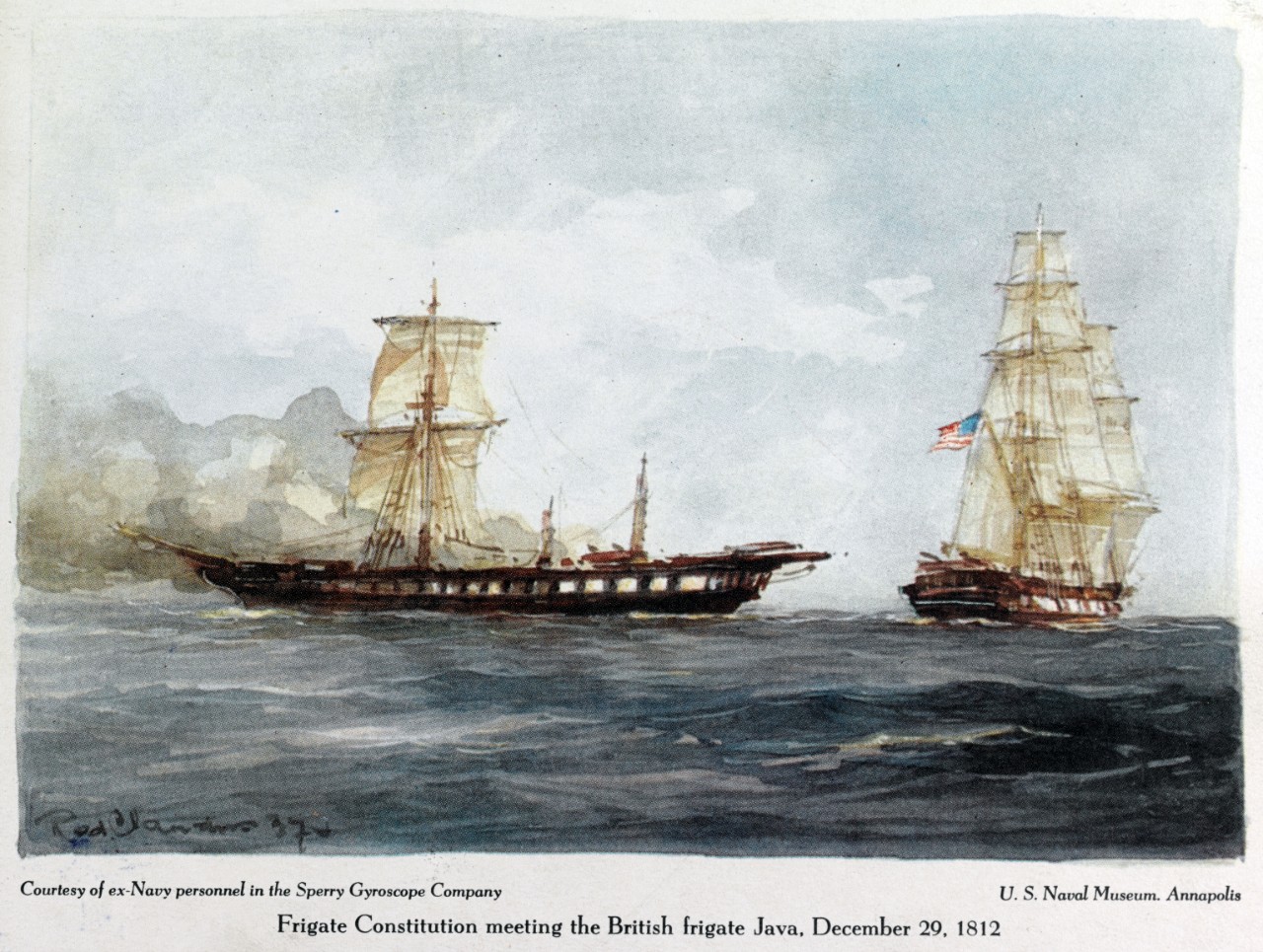 Photo #: NH 55415-KN U.S. Frigate Constitution defeats HMS Java, off the coast of Brazil, 29 December 1812