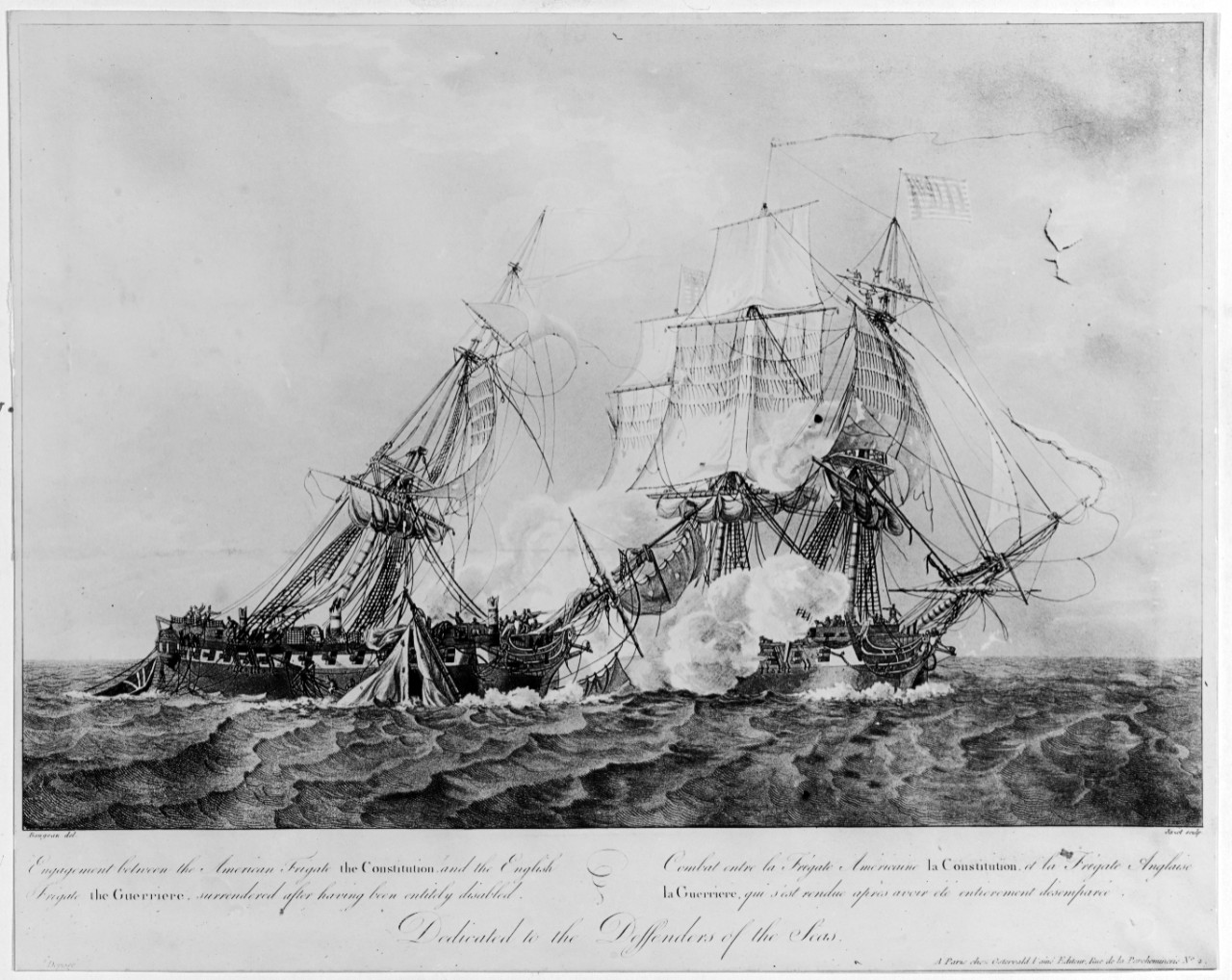 Photo #: NH 55418  USS Constitution defeats HMS Guerriere, 19 August 1812