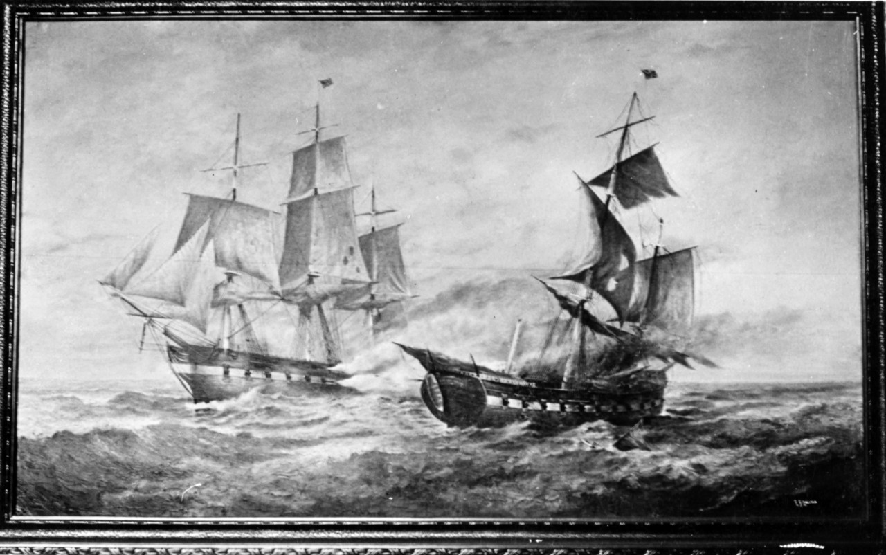U.S.S. CONSTITUTION Capturing H.M.S. GUERRIERE, August 1812.