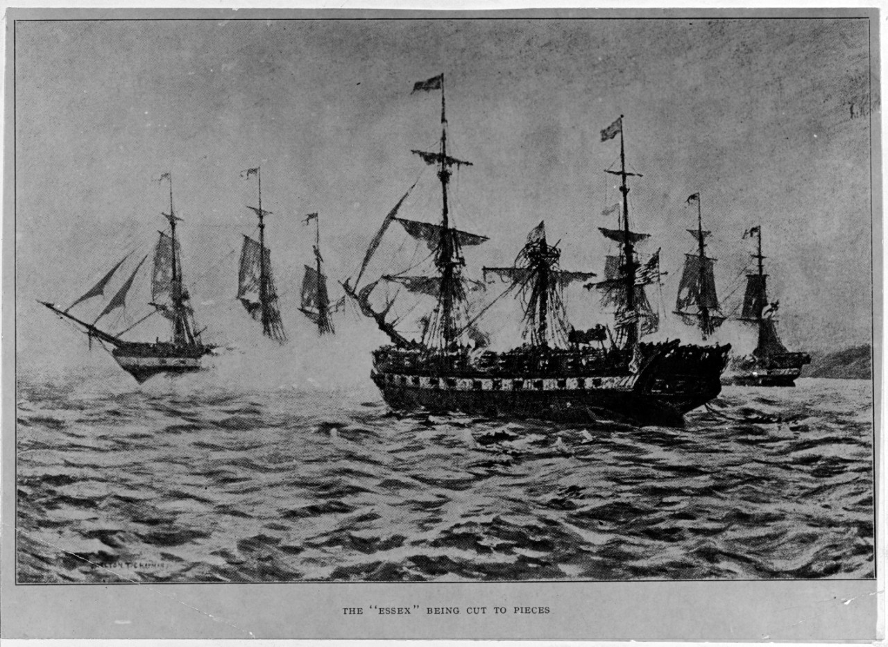 U.S.S. ESSEX captured by H.M.S. PHOEBE, March 1814.