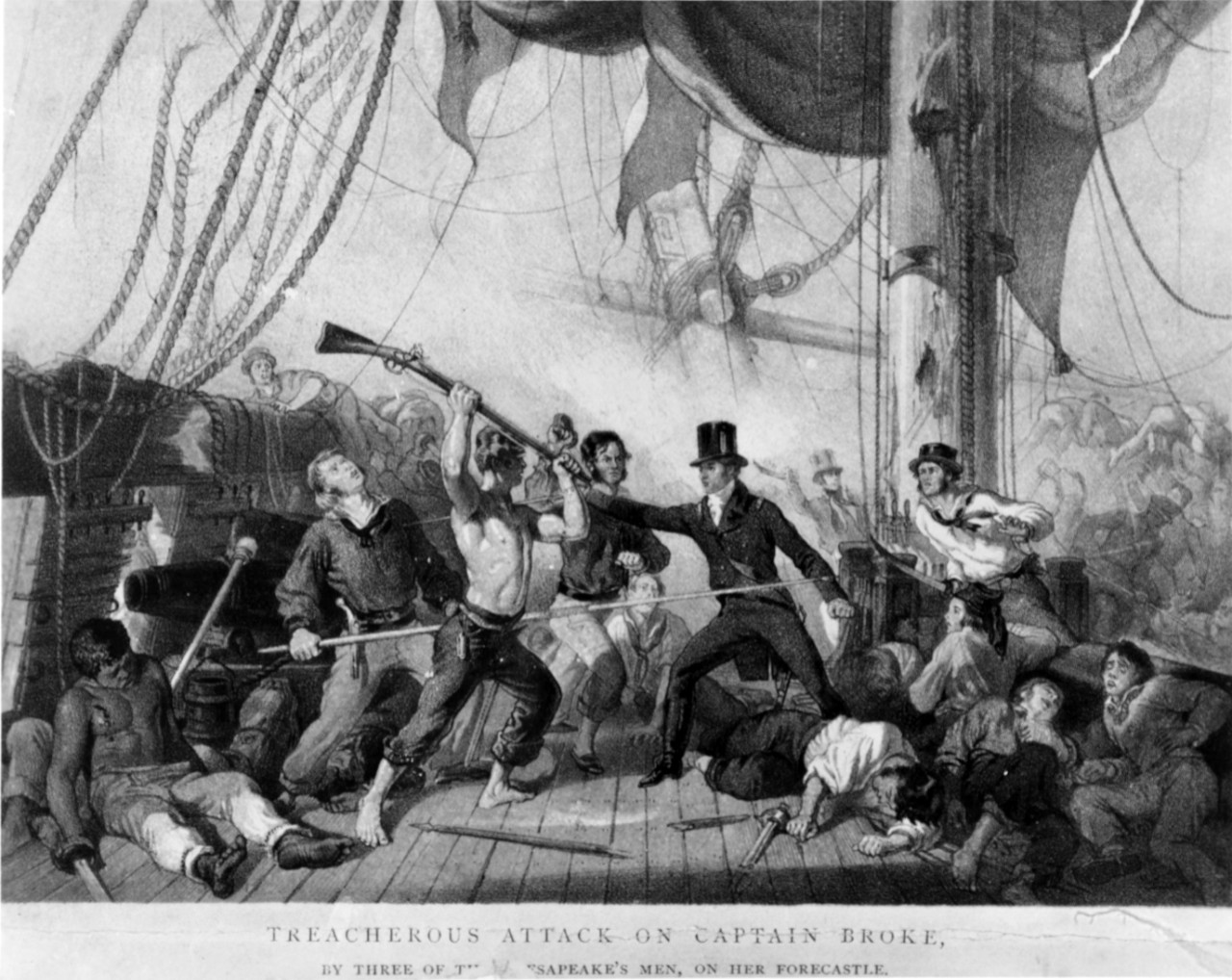 Photo #: NH 56770  Action between USS Chesapeake and HMS Shannon, 1 June 1813