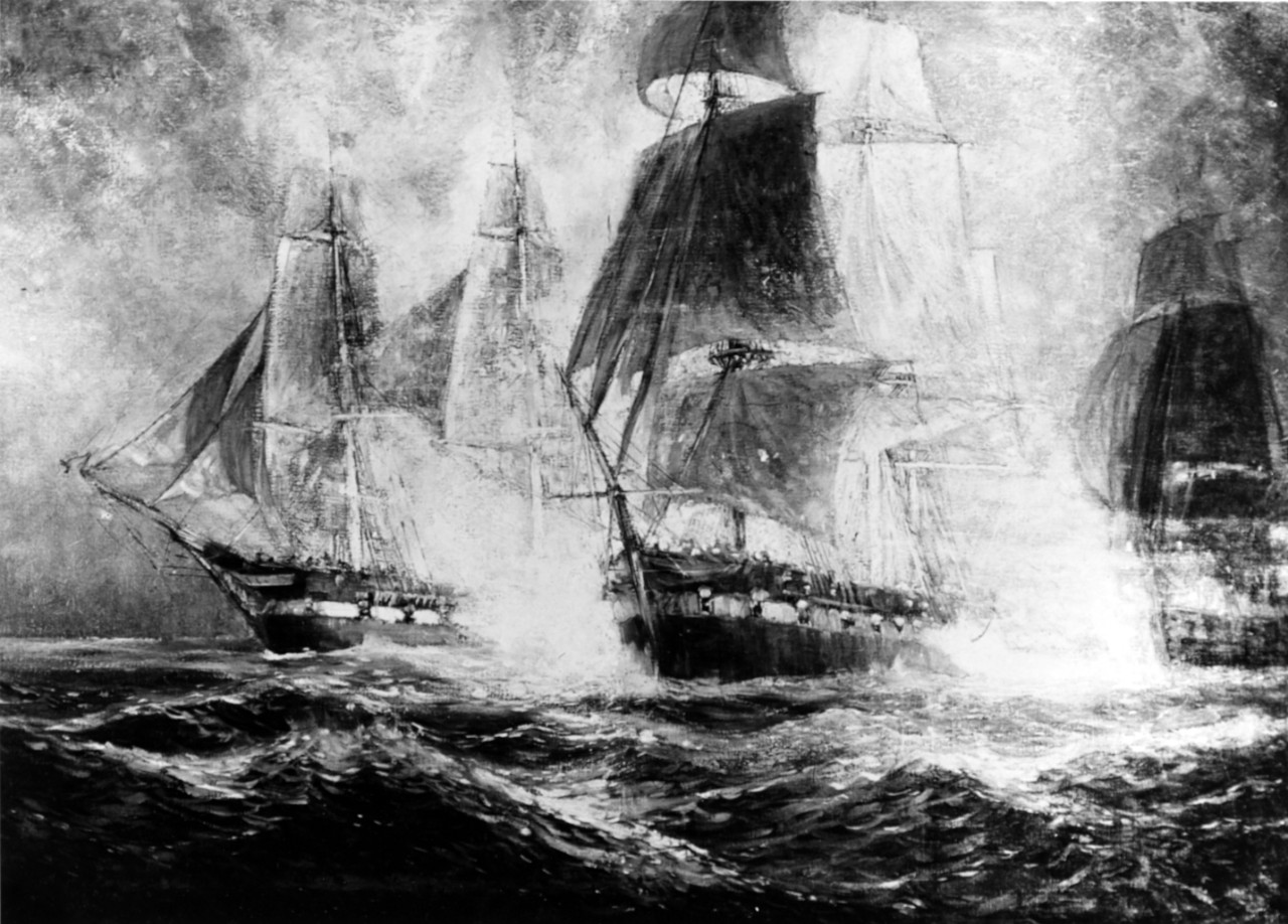 USS CONSTITUTION Engaged with HMS CYANE and LEVANT
