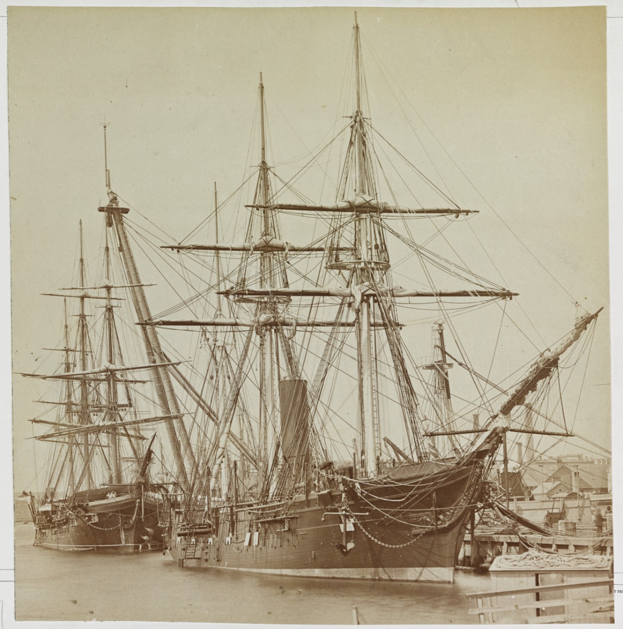 USS ADAMS (1876-1920) and USS OSSIPEE (1862-1890)-left