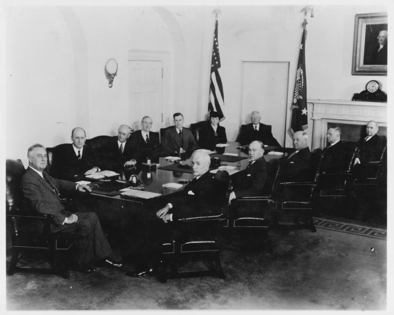 President Roosevelt's cabinet, March 1938.