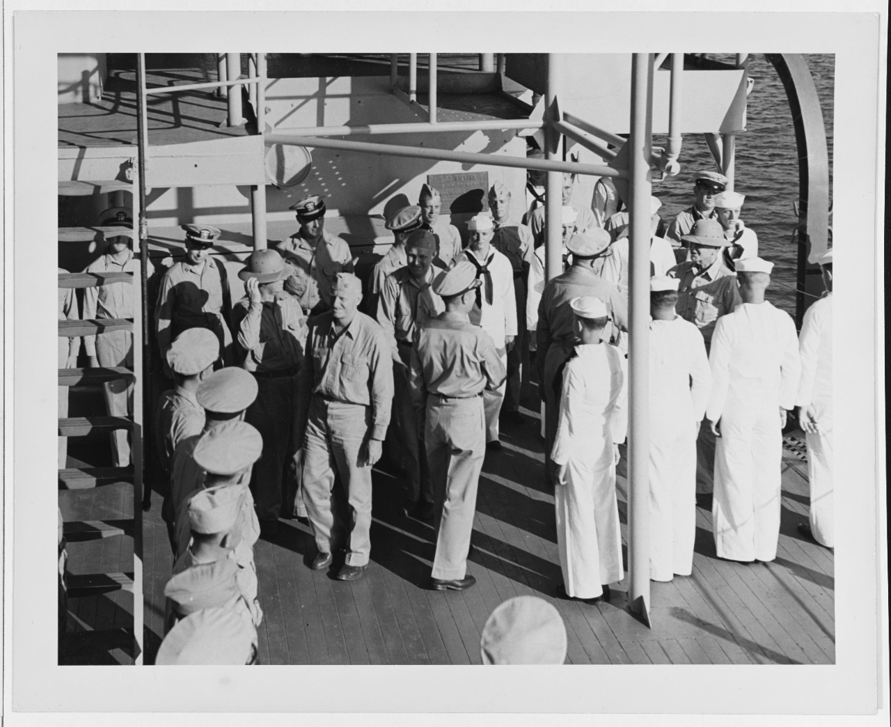 Secretary of the Navy Frank Knox, and Admiral  Chester W. Nimitz (CinCPac) make an inspection tour of American defenses at American Samoa.