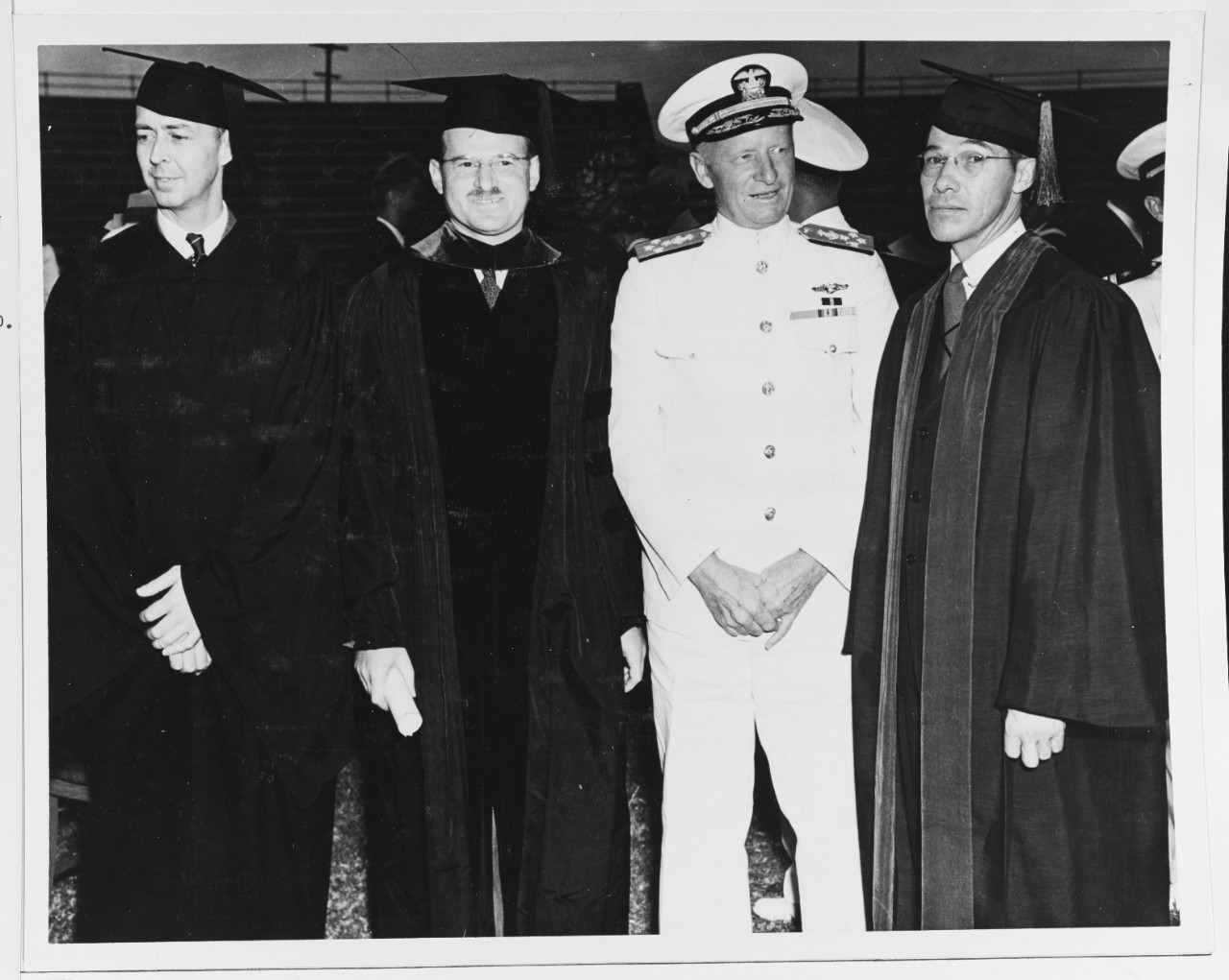 Admiral Chester W. Nimitz (CinCPac) attends the inauguration of a new president of the University of Hawaii.