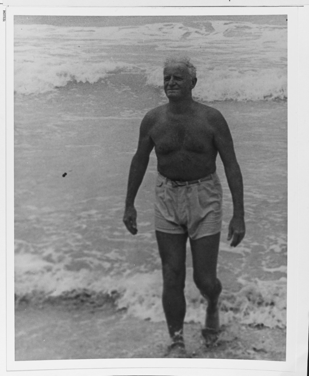 Admiral Chester W. Nimitz, CinCPac-POA, enjoys a swim.