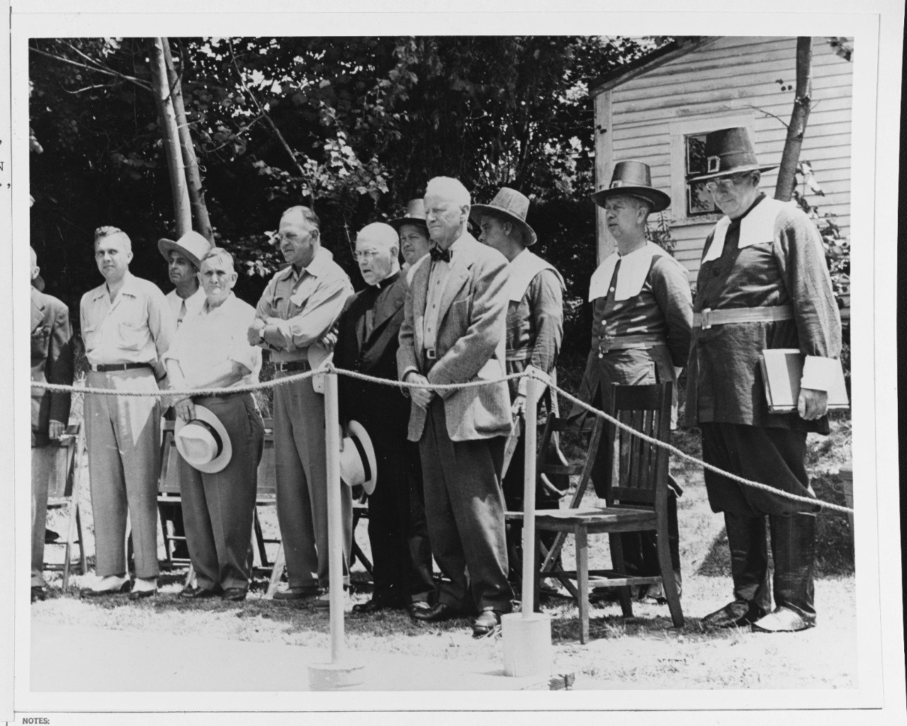 Fleet Admiral Chester W. Nimitz, USN, attends a Puritan celebration at Wellfleet, Cape Cod, Massachusetts