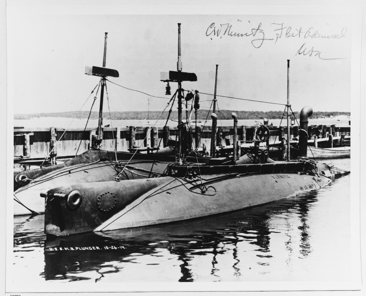 USS PLUNGER (SS-2) (Renamed A-1), commissioned 25 February 1907.