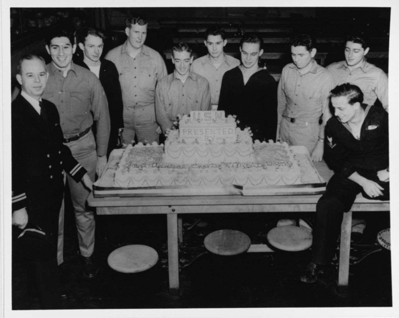 US Servicemen with Cake