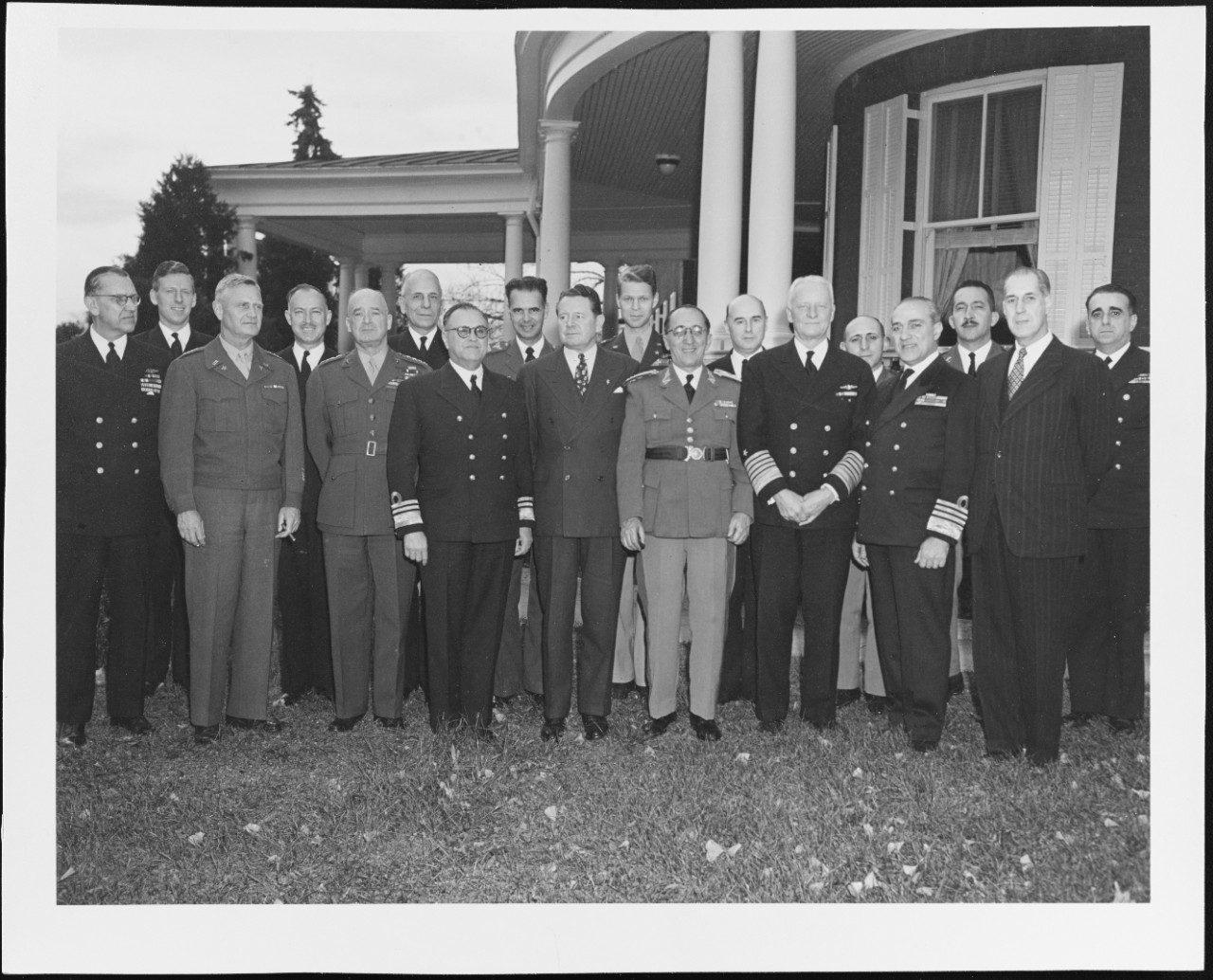Nimitz with Officers in front of House