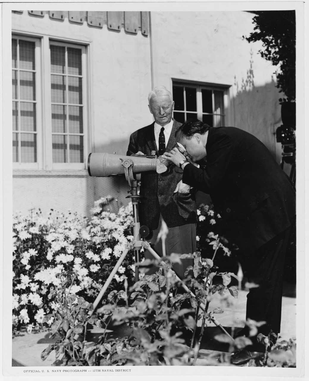 Nimitz and Visitor with Binoculars
