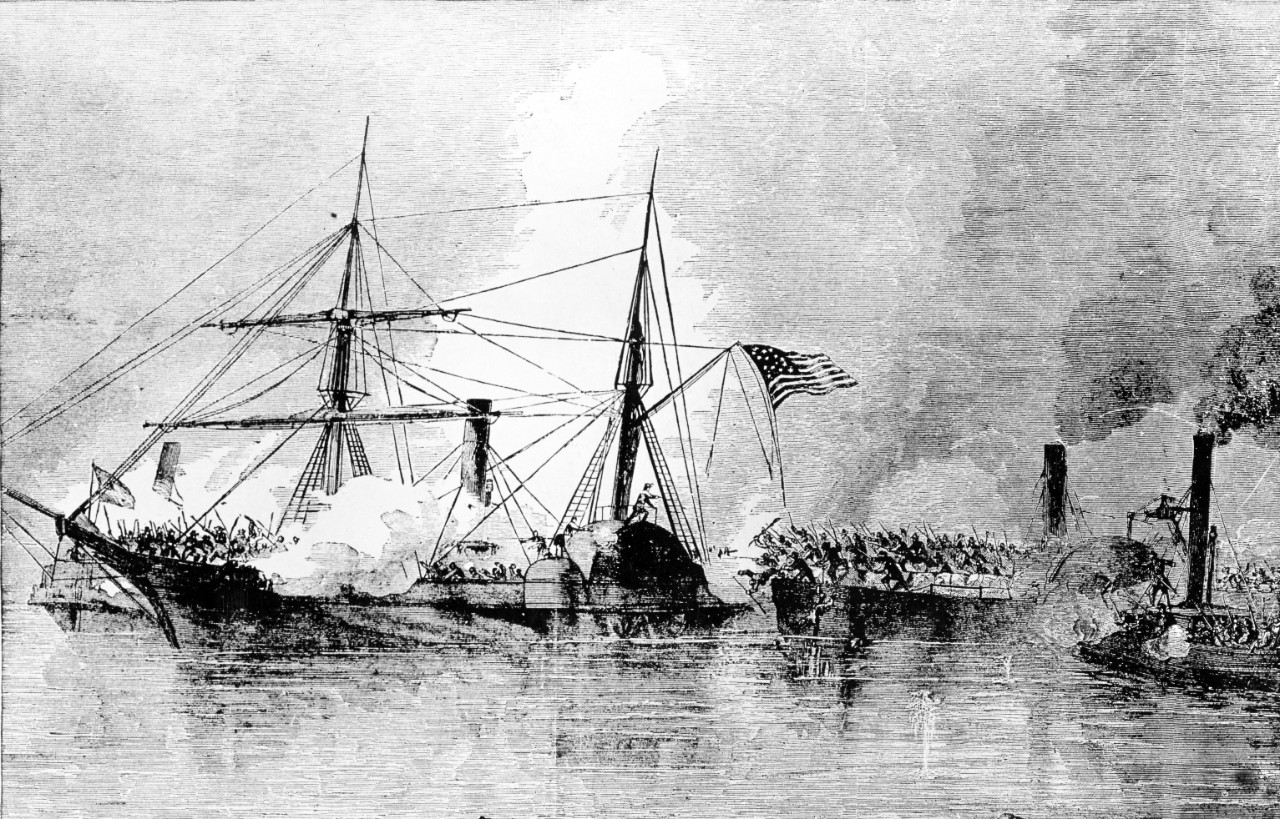 Photo #: NH 59142-A  Capture of USS Harriet Lane, off Galveston, Texas, 1 January 1863