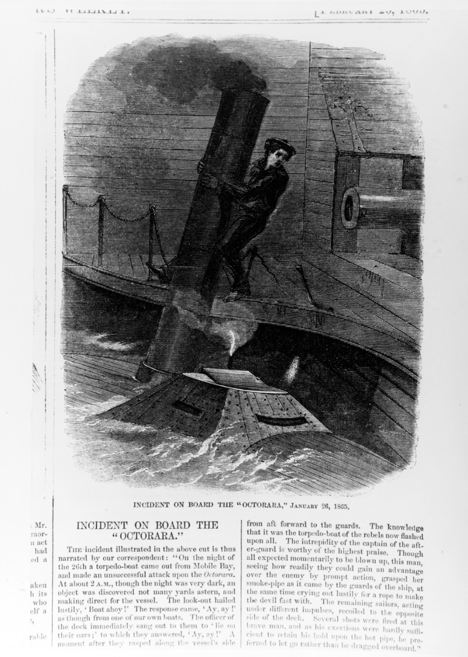 Photo #: NH 59153  &quot;Incident on board the 'Octorara', January 26, 1865&quot;